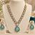Pista mehandi-plated agate stone necklace set with earrings 