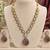 Purple pista mehandi-plated agate stone necklace set with earrings
