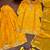 Women's yellow cutwork border kurti with palazzo pants & scalloped dupatta