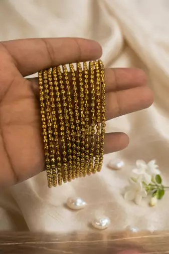 Elegant Gold Bead Bangles Set for Women
