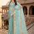 sea green color vari silk resham embroidered work sarees
