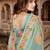 sea green color vari silk resham embroidered work sarees