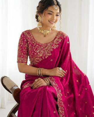 Jimmy choo embroidery work embellished wedding wear saree unstitched blouse piece 2