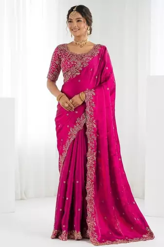 Jimmy choo embroidery work embellished wedding wear saree unstitched blouse piece