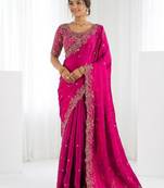 Jimmy choo embroidery work embellished wedding wear saree unstitched blouse piece