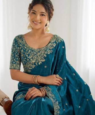 Jimmy choo embroidery work embellished wedding wear saree unstitched blouse piece 3