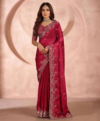 Jimmy choo embroidery work embellished wedding wear saree unstitched blouse piece 4