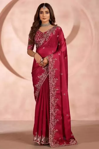 Jimmy choo embroidery work embellished wedding wear saree unstitched blouse piece