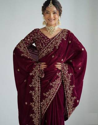 Jimmy choo embroidery work embellished wedding wear saree unstitched blouse piece 2