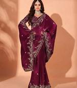 Jimmy choo embroidery work embellished wedding wear saree unstitched blouse piece
