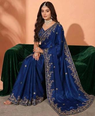 Jimmy choo embroidery work embellished wedding wear saree unstitched blouse piece 4