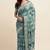 teal shibori/tie & dye print cotton blend ready to wear saree with pocket | pre draped party wear saree