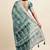 teal shibori/tie & dye print cotton blend ready to wear saree with pocket | pre draped party wear saree