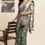 green shibori/tie & dye print cotton blend ready to wear saree with pocket | pre draped party wear saree
