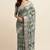 green shibori/tie & dye print cotton blend ready to wear saree with pocket | pre draped party wear saree