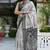 white peacock print cotton blend ready to wear saree with pocket | pre draped party wear saree