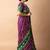 magenta stripes print cotton silk ready to wear saree | pre draped party wear saree