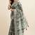 green shibori/tie & dye print cotton blend ready to wear saree with pocket | pre draped party wear saree