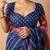blue stripes print cotton silk ready to wear saree | pre draped party wear saree