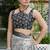 white peacock print cotton blend ready to wear saree with pocket | pre draped party wear saree