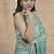 green paisley print chiffon ready to wear saree | pre draped party wear saree