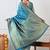 turquoise leheriya silk blend ready to wear saree | pre draped party wear saree