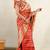 orange leheriya silk blend ready to wear saree | pre draped party wear saree