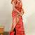 orange leheriya silk blend ready to wear saree | pre draped party wear saree