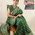 green leheriya silk blend ready to wear saree | pre draped party wear saree