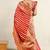 orange leheriya silk blend ready to wear saree | pre draped party wear saree