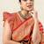 orange leheriya silk blend ready to wear saree | pre draped party wear saree