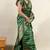 green leheriya silk blend ready to wear saree | pre draped party wear saree