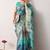 turquoise leheriya print silk blend ready to wear saree with pocket | pre draped party wear saree