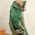 green leheriya silk blend ready to wear saree | pre draped party wear saree