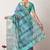 turquoise leheriya print silk blend ready to wear saree with pocket | pre draped party wear saree