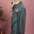 teal geometric print cotton blend ready to wear saree with pocket | pre draped party wear saree