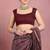 geometric print cotton blend ready to wear saree with pocket | pre draped party wear saree