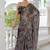 taupe geometric print chiffon ready to wear saree | pre draped party wear saree