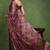 wine geometric print chiffon ready to wear saree | pre draped party wear saree