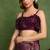 wine geometric print chiffon ready to wear saree | pre draped party wear saree