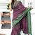 magenta geometric print cotton silk ready to wear saree | pre draped party wear saree