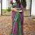magenta geometric print cotton silk ready to wear saree | pre draped party wear saree