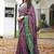 magenta geometric print cotton silk ready to wear saree | pre draped party wear saree