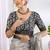 white floral print cotton blend ready to wear saree with pocket | pre draped party wear saree