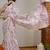 pink floral print silk blend ready to wear saree with pocket | pre draped party wear saree