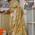 green floral print silk blend ready to wear saree with pocket | pre draped party wear saree