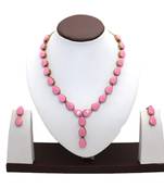 Light pink metal copper pink jewellery set for women