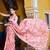 pink floral print silk blend ready to wear saree with pocket | pre draped party wear saree