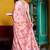 pink floral print silk blend ready to wear saree with pocket | pre draped party wear saree