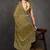 green floral print chiffon ready to wear saree | pre draped party wear saree